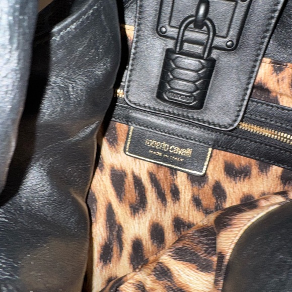 Roberto Cavalli Black Laser Cut Zebra Print Hobo Bag - Picture 5 of 8